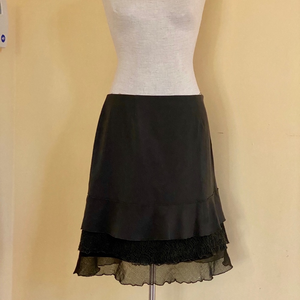 CYNTHIA CYNTHIA STEFFE Olive Green Tiered Skirt